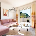 公寓 Le Coq Elysium - Exceptional 220 Sqm Penthouse - Private Terrace & Jacuzzi - Ac - 3 Parking Spaces 芒通